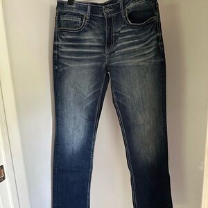 BKE Men's Straight Jeans in Dark Wash Blue